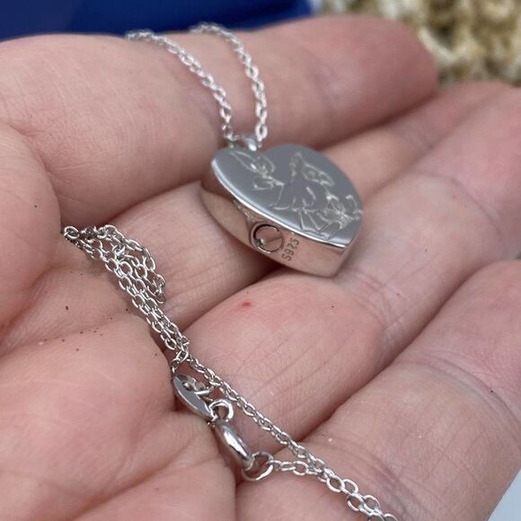 Angel Bird Red Cardinal Urn Pendant Cremation Keepsake Necklace Sterling Silver - Picture 5 of 5